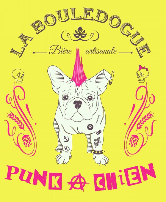 étiquette punk à chien